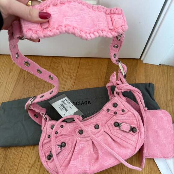 NWT Balenciaga Le Cagole XS Shoulder Bag BB Monogram Sponge Fabric - Picture 3 of 11